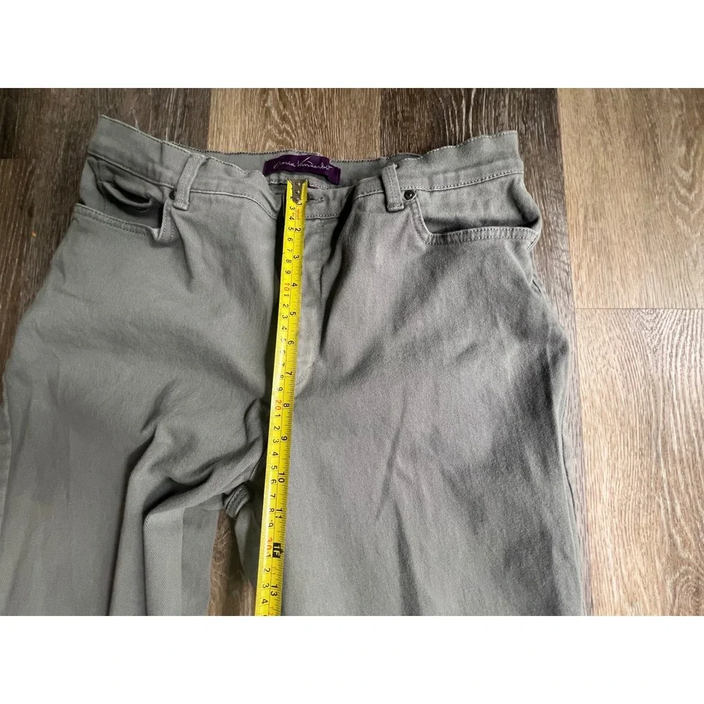 Gloria Vanderbilt Amanda Jeans Women 14 Green Excellent High Rise Tapered Leg
